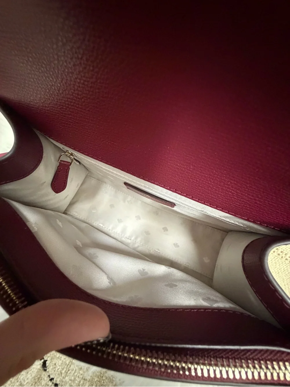 Kate Spade Maroon/Burgundy Leather Top Handle Satchel